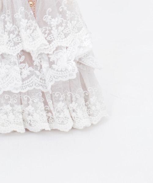 axes femme(アクシーズファム)の「レースフリルがま口バッグ(ボストンバッグ・レディース・ブラック/キナリ・FREE)」の7枚目の写真