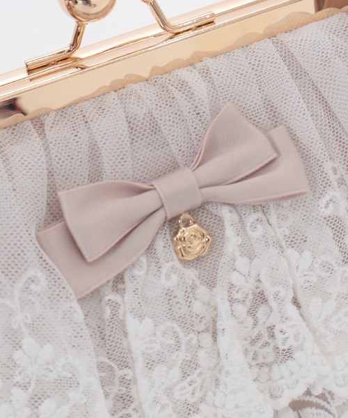 axes femme(アクシーズファム)の「レースフリルがま口バッグ(ボストンバッグ・レディース・ブラック/キナリ・FREE)」の9枚目の写真