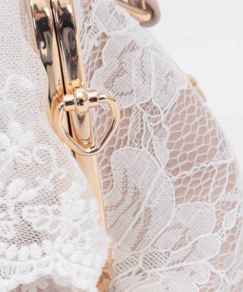 axes femme(アクシーズファム)の「レースフリルがま口バッグ(ボストンバッグ・レディース・ブラック/キナリ・FREE)」の10枚目の写真