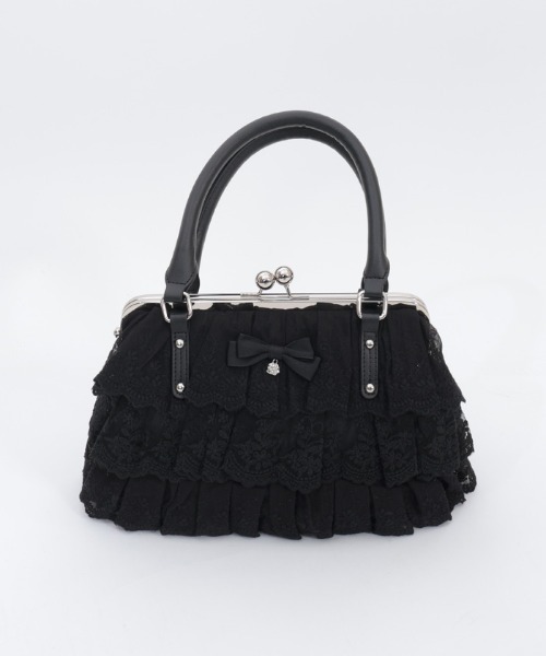 axes femme(アクシーズファム)の「レースフリルがま口バッグ(ボストンバッグ・レディース・ブラック/キナリ・FREE)」の15枚目の写真
