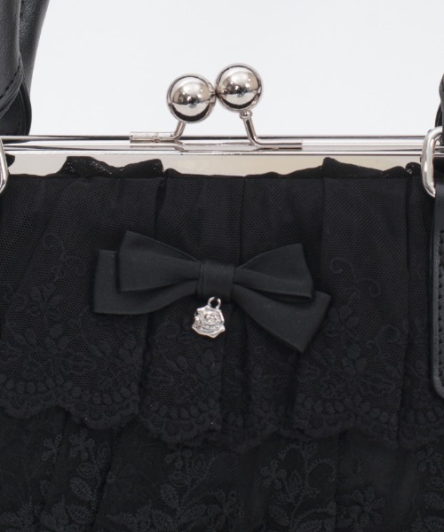 axes femme(アクシーズファム)の「レースフリルがま口バッグ(ボストンバッグ・レディース・ブラック/キナリ・FREE)」の20枚目の写真