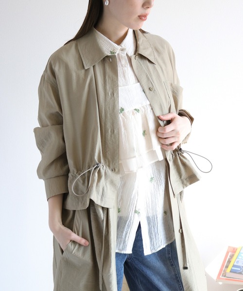 cepo（セポ）の「4WAY シアーシャツコートワンピース 〈セットアップ対応・羽織り・着回し抜群〉（シャツ/ブラウス・レディース・オリーブ/ベージュ・M）」の13枚目の写真