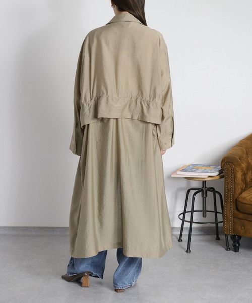 cepo（セポ）の「4WAY シアーシャツコートワンピース 〈セットアップ対応・羽織り・着回し抜群〉（シャツ/ブラウス・レディース・オリーブ/ベージュ・M）」の7枚目の写真