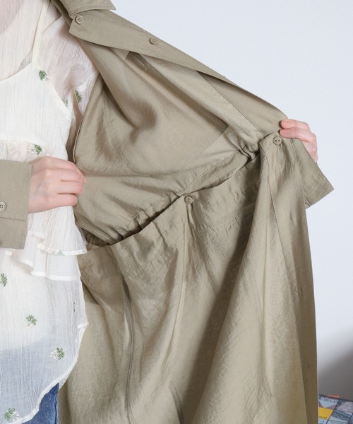 cepo（セポ）の「4WAY シアーシャツコートワンピース 〈セットアップ対応・羽織り・着回し抜群〉（シャツ/ブラウス・レディース・オリーブ/ベージュ・M）」の16枚目の写真