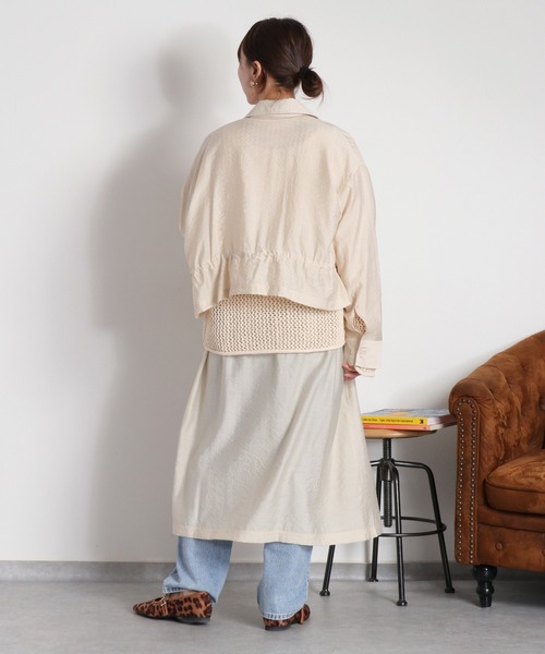 cepo（セポ）の「4WAY シアーシャツコートワンピース 〈セットアップ対応・羽織り・着回し抜群〉（シャツ/ブラウス・レディース・オリーブ/ベージュ・M）」の21枚目の写真