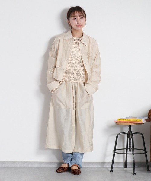 cepo（セポ）の「4WAY シアーシャツコートワンピース 〈セットアップ対応・羽織り・着回し抜群〉（シャツ/ブラウス・レディース・オリーブ/ベージュ・M）」の18枚目の写真