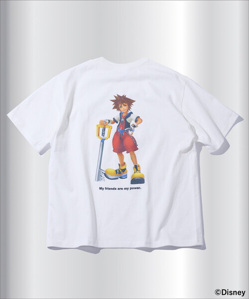 FREAK'S STORE(フリークスストア)の「FREAK’S STORE/フリークスストア KINGDOM HEARTS/SORA/GRAPHIC TEE/ソラ/グラフィックTシャツ(Tシャツ/カットソー・メンズ・ホワイト/ブラック・MEDIUM/LARGE/X-LARGE)」の1枚目の写真