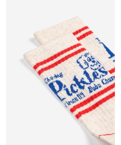 BOBO CHOSES(ボボショーズ)の「Pickles The Dog long socks(ソックス/靴下・キッズ・オフホワイト・23-25/26-28/29-31)」の3枚目の写真