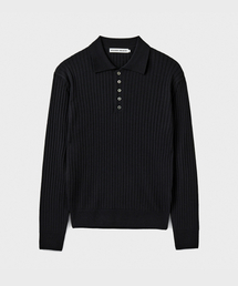 BRANDED（ブランデッド）の「GRACE MERINO WOOL POLO KNIT [BLACK]（ニット/セーター）」