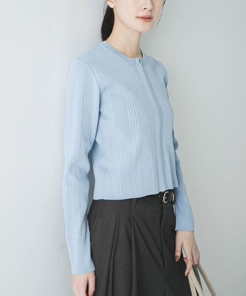 URBAN RESEARCH（アーバンリサーチ）の「ランダムリブニットカーディガン（カーディガン/ボレロ・レディース・ブルー系その他/ピンク/ブラック・FREE）」の3枚目の写真