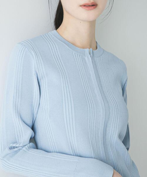 URBAN RESEARCH（アーバンリサーチ）の「ランダムリブニットカーディガン（カーディガン/ボレロ・レディース・ブルー系その他/ピンク/ブラック・FREE）」の6枚目の写真