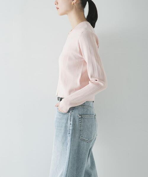 URBAN RESEARCH（アーバンリサーチ）の「ランダムリブニットカーディガン（カーディガン/ボレロ・レディース・ブルー系その他/ピンク/ブラック・FREE）」の12枚目の写真