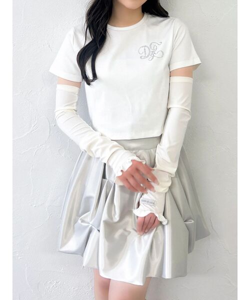 dazzlin(ダズリン)の「【UV】デザインネイムフリルアームカバー(アームカバー・レディース・オフホワイト/ブラック・FREE)」の5枚目の写真