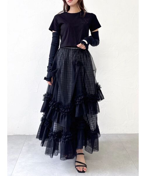 dazzlin(ダズリン)の「【UV】デザインネイムフリルアームカバー(アームカバー・レディース・オフホワイト/ブラック・FREE)」の8枚目の写真