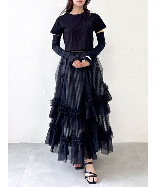 dazzlin(ダズリン)の「【UV】デザインネイムフリルアームカバー(アームカバー・レディース・オフホワイト/ブラック・FREE)」の9枚目の写真