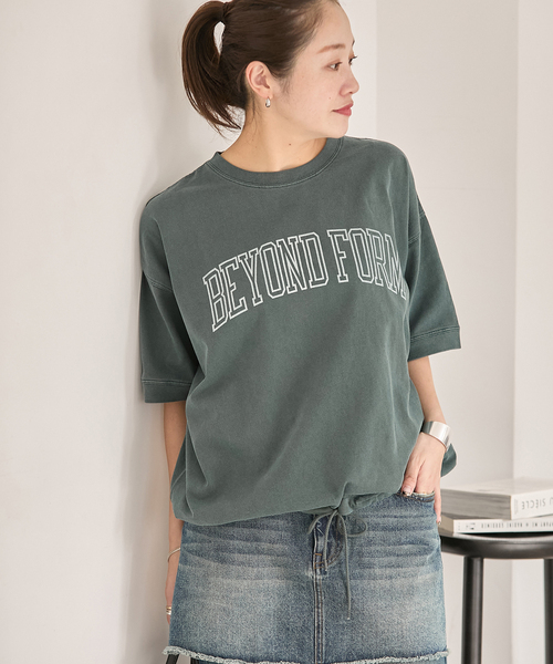 JOURNAL STANDARD(ジャーナルスタンダード)の「ピグメントテンジクドロストTEE(Tシャツ/カットソー・レディース・ブラック/ストーン/グリーン・FREE)」の3枚目の写真