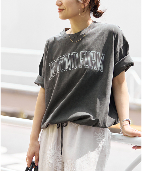 JOURNAL STANDARD(ジャーナルスタンダード)の「ピグメントテンジクドロストTEE(Tシャツ/カットソー・レディース・ブラック/ストーン/グリーン・FREE)」の2枚目の写真