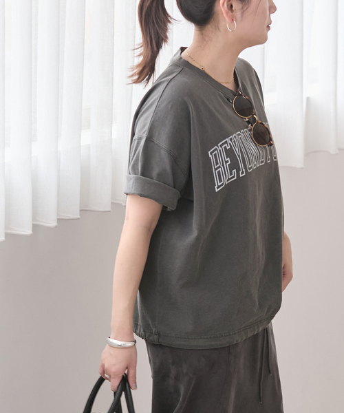 JOURNAL STANDARD(ジャーナルスタンダード)の「ピグメントテンジクドロストTEE(Tシャツ/カットソー・レディース・ブラック/ストーン/グリーン・FREE)」の18枚目の写真
