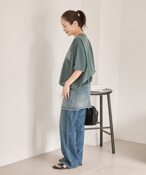 JOURNAL STANDARD(ジャーナルスタンダード)の「ピグメントテンジクドロストTEE(Tシャツ/カットソー・レディース・ブラック/ストーン/グリーン・FREE)」の5枚目の写真