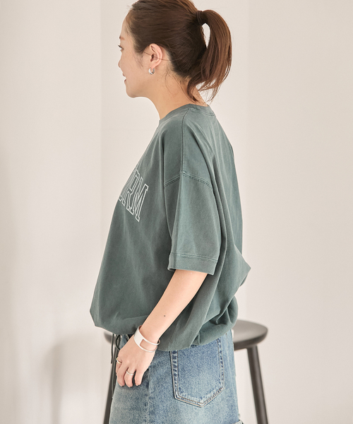 JOURNAL STANDARD(ジャーナルスタンダード)の「ピグメントテンジクドロストTEE(Tシャツ/カットソー・レディース・ブラック/ストーン/グリーン・FREE)」の4枚目の写真