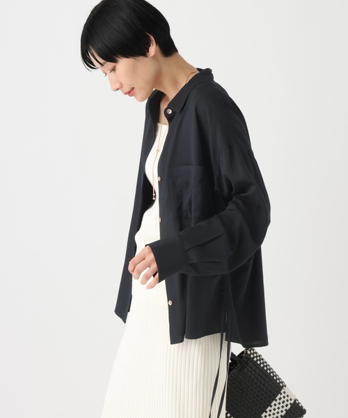 Elura(エルーラ)の「シャリサラドロストシャツ≪セットアップ対応≫/661824(シャツ/ブラウス・レディース・ダークブラウン/ベージュ/ネイビー/ライトピンク・FREE)」の3枚目の写真