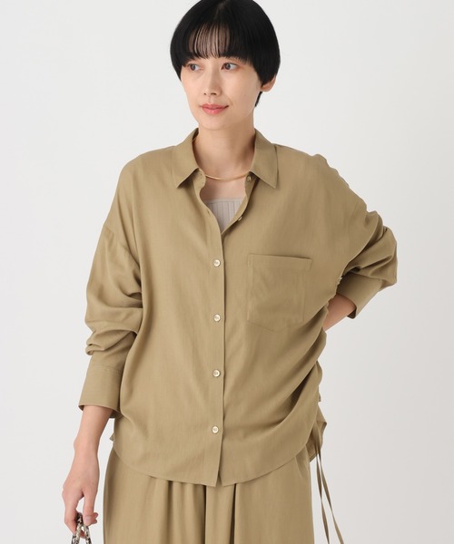 Elura(エルーラ)の「シャリサラドロストシャツ≪セットアップ対応≫/661824(シャツ/ブラウス・レディース・ダークブラウン/ベージュ/ネイビー/ライトピンク・FREE)」の14枚目の写真