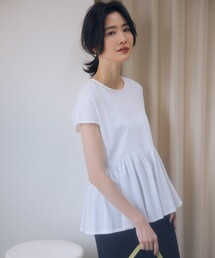 トリコットジャージー ペプラムカットソー