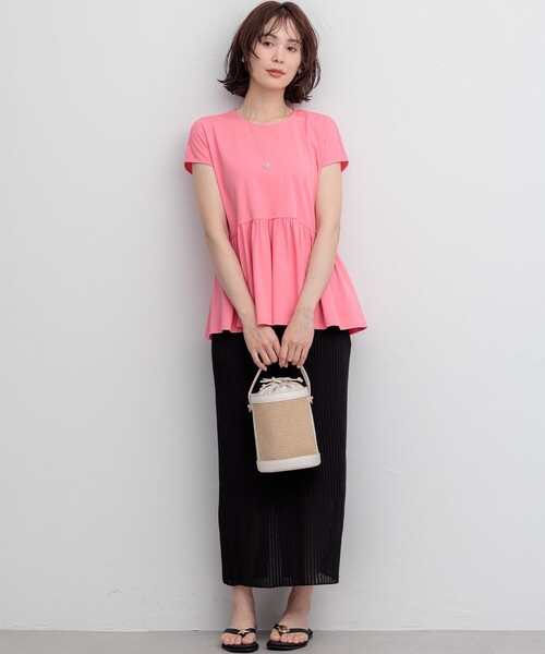 組曲(クミキョク)の「トリコットジャージー ペプラムカットソー(Tシャツ/カットソー・レディース・ネイビー系/ホワイト系/ローズ系・2/3)」の18枚目の写真