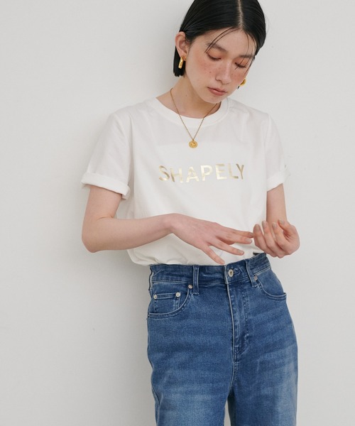 LARUTA(ラルータ)の「【LARUTA】シルケットエンボスロゴT(Tシャツ/カットソー・レディース・ブラック/ピンク/オフホワイト/モカ・FREE)」の5枚目の写真