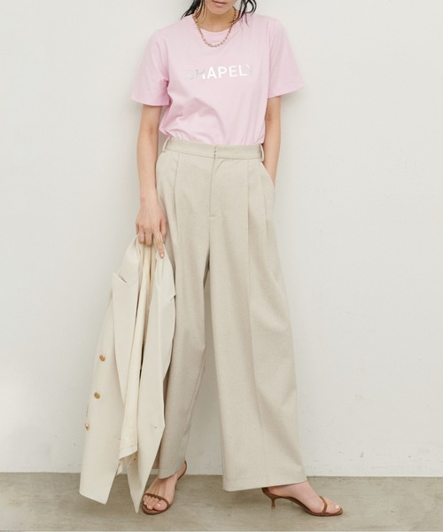 LARUTA(ラルータ)の「【LARUTA】シルケットエンボスロゴT(Tシャツ/カットソー・レディース・ブラック/ピンク/オフホワイト/モカ・FREE)」の18枚目の写真