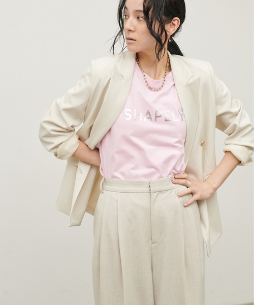 LARUTA(ラルータ)の「【LARUTA】シルケットエンボスロゴT(Tシャツ/カットソー・レディース・ブラック/ピンク/オフホワイト/モカ・FREE)」の13枚目の写真