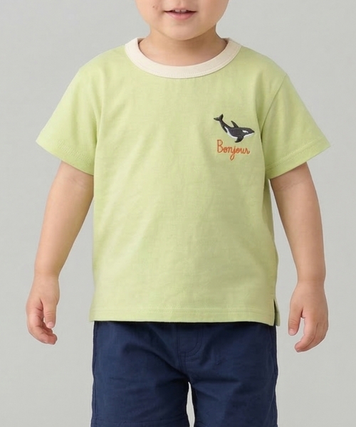 petit main(プティマイン)の「【プティプラ】BOYS半袖Tシャツ(Tシャツ/カットソー・キッズ・オフホワイト/レッド/ホワイト系その他/カラフル/キナリ/クリーム/ターコイズブルー/ライトブルー/黄緑系/パープル・110cm/130cm/80cm/90cm/100cm/120cm)」の5枚目の写真