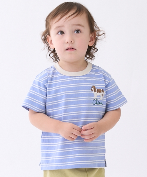 petit main(プティマイン)の「【プティプラ】BOYS半袖Tシャツ(Tシャツ/カットソー・キッズ・オフホワイト/レッド/ホワイト系その他/カラフル/キナリ/クリーム/ターコイズブルー/ライトブルー/黄緑系/パープル・110cm/130cm/80cm/90cm/100cm/120cm)」の8枚目の写真