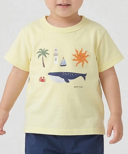 petit main(プティマイン)の「【プティプラ】BOYS半袖Tシャツ(Tシャツ/カットソー・キッズ・オフホワイト/レッド/ホワイト系その他/カラフル/キナリ/クリーム/ターコイズブルー/ライトブルー/黄緑系/パープル・110cm/130cm/80cm/90cm/100cm/120cm)」の4枚目の写真