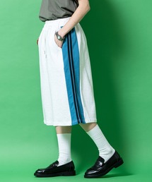 a.p.o.v. サイドライン配色切替スウェットバギーハーフパンツ