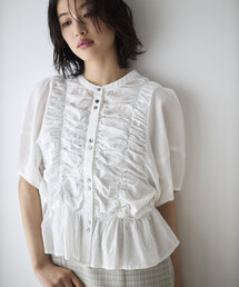 Firsthand | Firsthand/ファーストハンド シアー シャーリング ボリュームスリーブ ブラウス / 5分袖(シャツ/ブラウス)