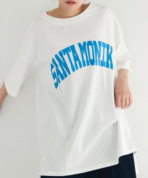 merrylatte(メリーラテ)の「SANTAMONIKA Tシャツ【IROHANI】(Tシャツ/カットソー・レディース・ベージュ/ブラック/ブルー・FREE)」の3枚目の写真