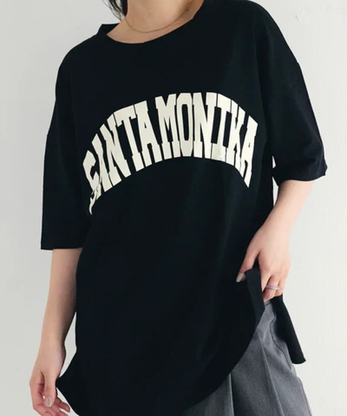 merrylatte(メリーラテ)の「SANTAMONIKA Tシャツ【IROHANI】(Tシャツ/カットソー・レディース・ベージュ/ブラック/ブルー・FREE)」の2枚目の写真