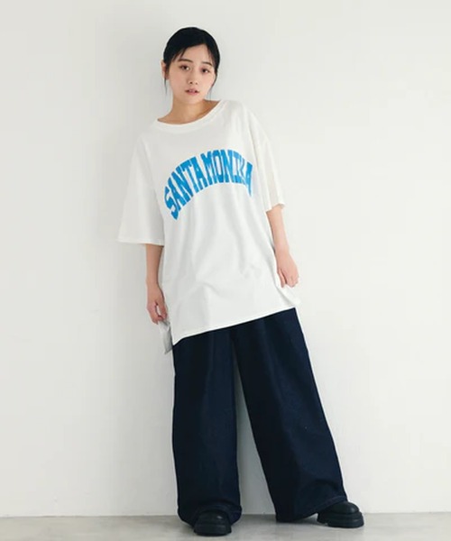merrylatte(メリーラテ)の「SANTAMONIKA Tシャツ【IROHANI】(Tシャツ/カットソー・レディース・ベージュ/ブラック/ブルー・FREE)」の14枚目の写真