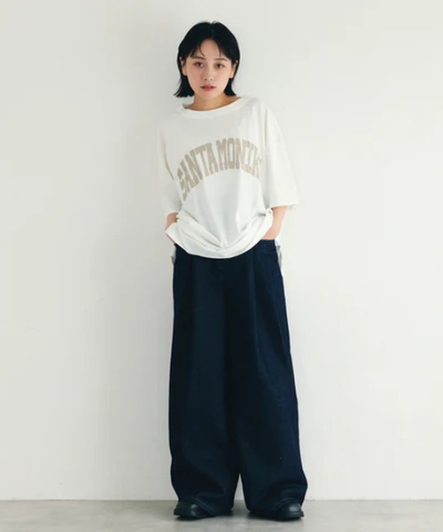 merrylatte(メリーラテ)の「SANTAMONIKA Tシャツ【IROHANI】(Tシャツ/カットソー・レディース・ベージュ/ブラック/ブルー・FREE)」の10枚目の写真