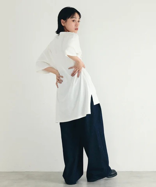 merrylatte(メリーラテ)の「SANTAMONIKA Tシャツ【IROHANI】(Tシャツ/カットソー・レディース・ベージュ/ブラック/ブルー・FREE)」の9枚目の写真