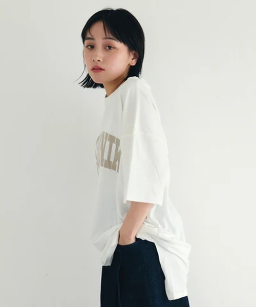 merrylatte(メリーラテ)の「SANTAMONIKA Tシャツ【IROHANI】(Tシャツ/カットソー・レディース・ベージュ/ブラック/ブルー・FREE)」の6枚目の写真