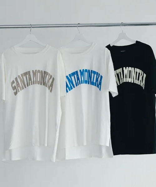 merrylatte(メリーラテ)の「SANTAMONIKA Tシャツ【IROHANI】(Tシャツ/カットソー・レディース・ベージュ/ブラック/ブルー・FREE)」の5枚目の写真