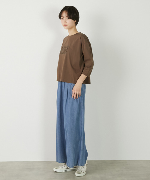 MELROSE claire(メルローズ クレール)の「【パウダーデニムタックワイドパンツ】(その他パンツ・レディース・インディゴブルー/グレー/サックスブルー・3/2)」の6枚目の写真