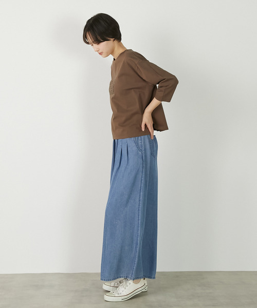 MELROSE claire(メルローズ クレール)の「【パウダーデニムタックワイドパンツ】(その他パンツ・レディース・インディゴブルー/グレー/サックスブルー・3/2)」の7枚目の写真