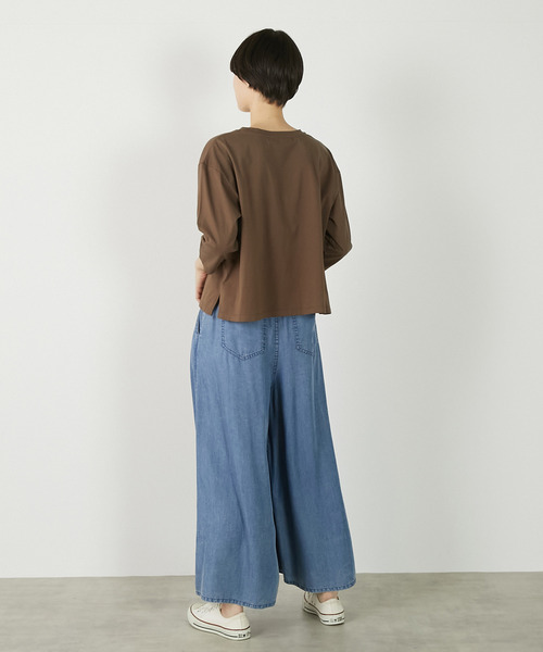 MELROSE claire(メルローズ クレール)の「【パウダーデニムタックワイドパンツ】(その他パンツ・レディース・インディゴブルー/グレー/サックスブルー・3/2)」の9枚目の写真
