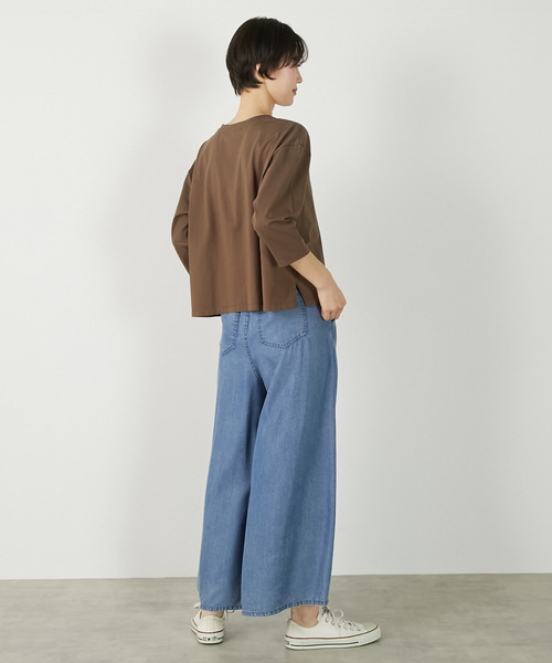 MELROSE claire(メルローズ クレール)の「【パウダーデニムタックワイドパンツ】(その他パンツ・レディース・インディゴブルー/グレー/サックスブルー・3/2)」の10枚目の写真