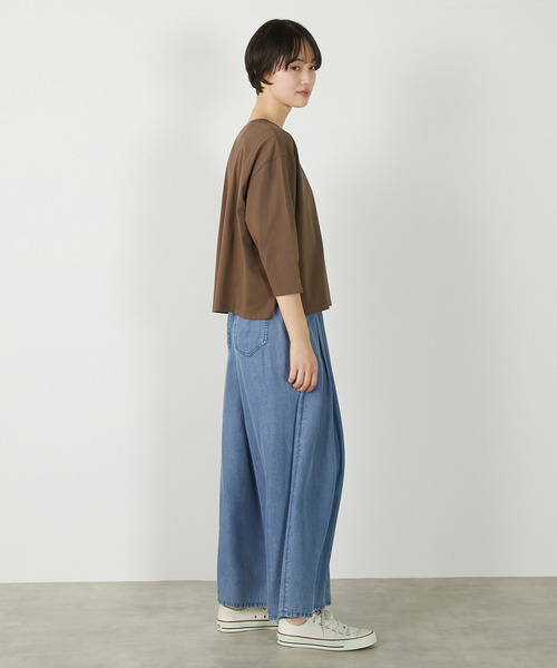 MELROSE claire(メルローズ クレール)の「【パウダーデニムタックワイドパンツ】(その他パンツ・レディース・インディゴブルー/グレー/サックスブルー・3/2)」の11枚目の写真