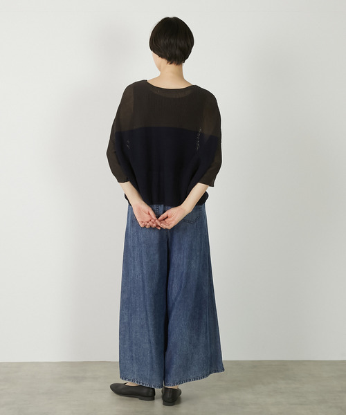 MELROSE claire(メルローズ クレール)の「【パウダーデニムタックワイドパンツ】(その他パンツ・レディース・インディゴブルー/グレー/サックスブルー・3/2)」の18枚目の写真