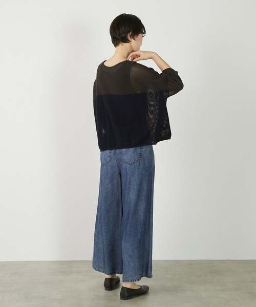 MELROSE claire(メルローズ クレール)の「【パウダーデニムタックワイドパンツ】(その他パンツ・レディース・インディゴブルー/グレー/サックスブルー・3/2)」の19枚目の写真